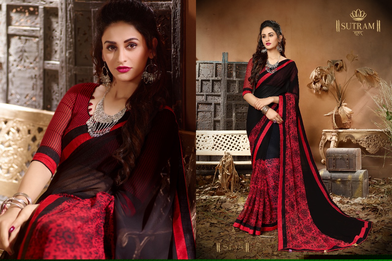 Zeeya By Sutram 362 To 370 Series Beautiful Stylish Fancy Colorful Traditional Wear Collection Party Wear & Occasional Wear Georgette Printed Sarees At Wholesale Price