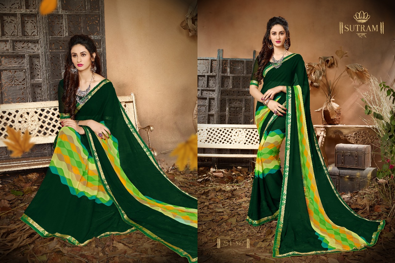 Zeeya By Sutram 362 To 370 Series Beautiful Stylish Fancy Colorful Traditional Wear Collection Party Wear & Occasional Wear Georgette Printed Sarees At Wholesale Price