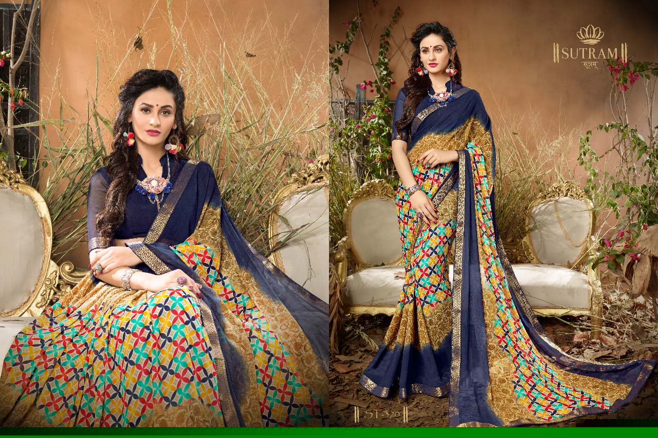 Zeeya By Sutram 362 To 370 Series Beautiful Stylish Fancy Colorful Traditional Wear Collection Party Wear & Occasional Wear Georgette Printed Sarees At Wholesale Price