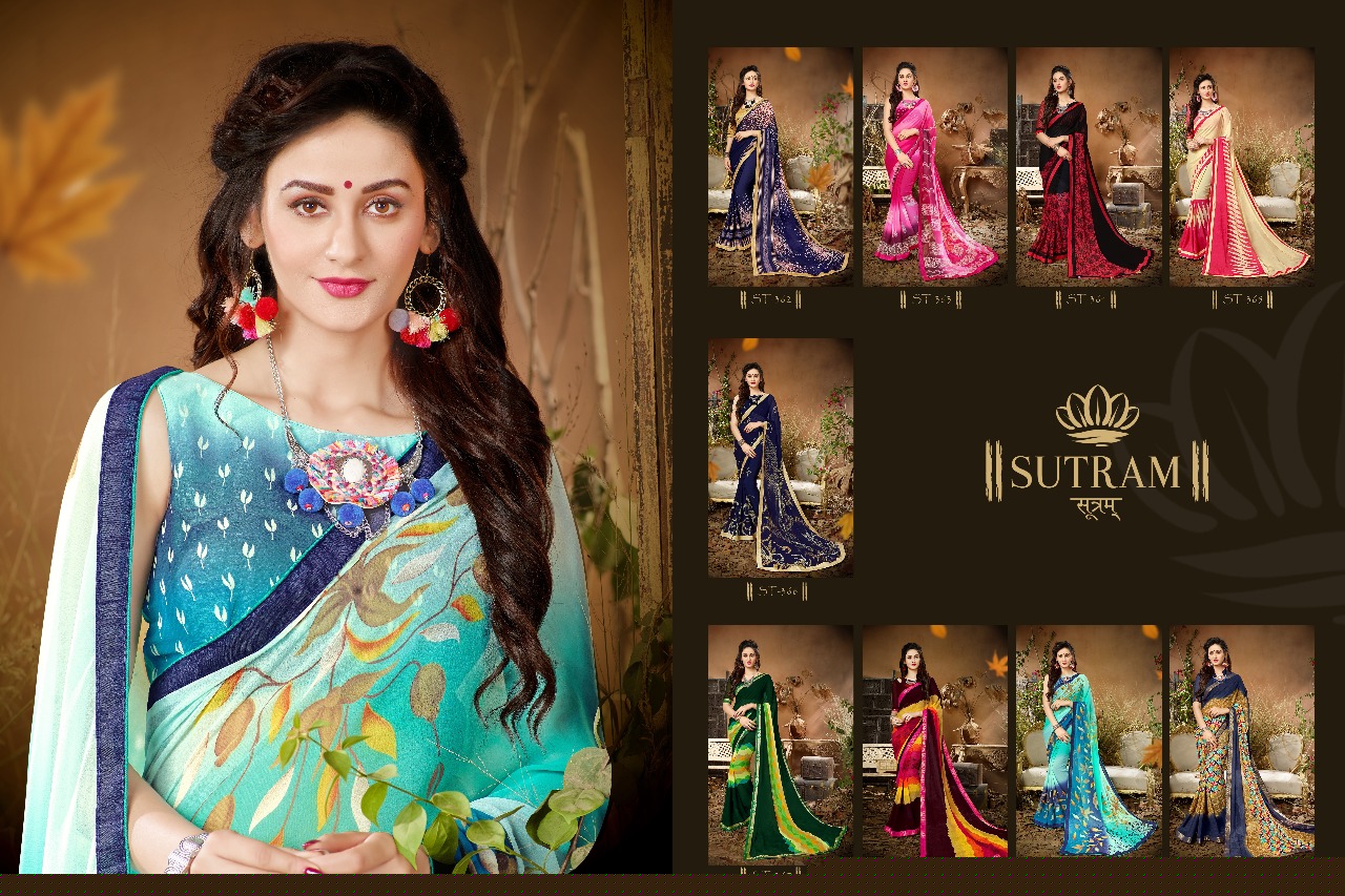 Zeeya By Sutram 362 To 370 Series Beautiful Stylish Fancy Colorful Traditional Wear Collection Party Wear & Occasional Wear Georgette Printed Sarees At Wholesale Price