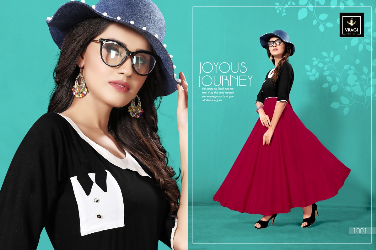 Zemira By Vragi 1001 To 1008 Series Beautiful Colorful Stylish Fancy Casual Wear & Ethnic Wear & Ready To Wear Heavy Rayon Kurtis At Wholesale Price