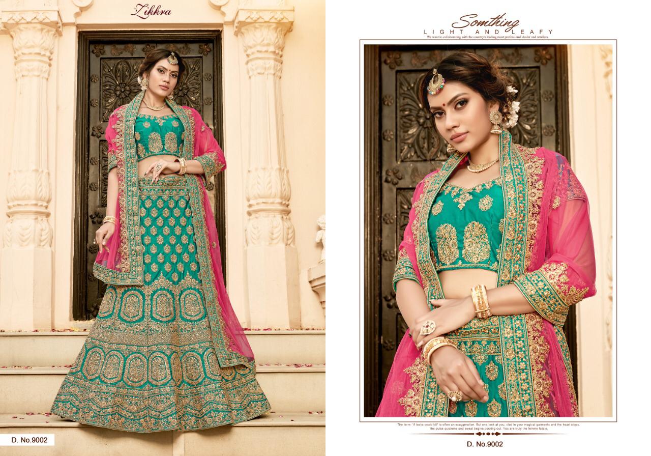 Zikkra Vol-7 By Zikkra 9001 To 9009 Series Indian Bridal Wear Collection Beautiful Stylish Fancy Colorful Party Wear & Occasional Wear Pure Heavy Silk Lehengas At Wholesale Price