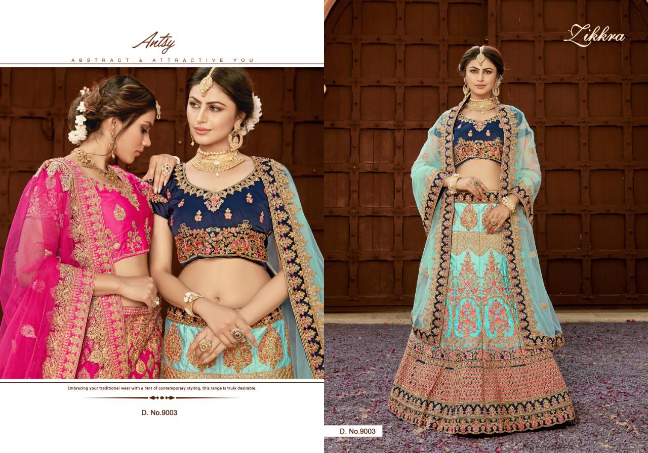 Zikkra Vol-7 By Zikkra 9001 To 9009 Series Indian Bridal Wear Collection Beautiful Stylish Fancy Colorful Party Wear & Occasional Wear Pure Heavy Silk Lehengas At Wholesale Price