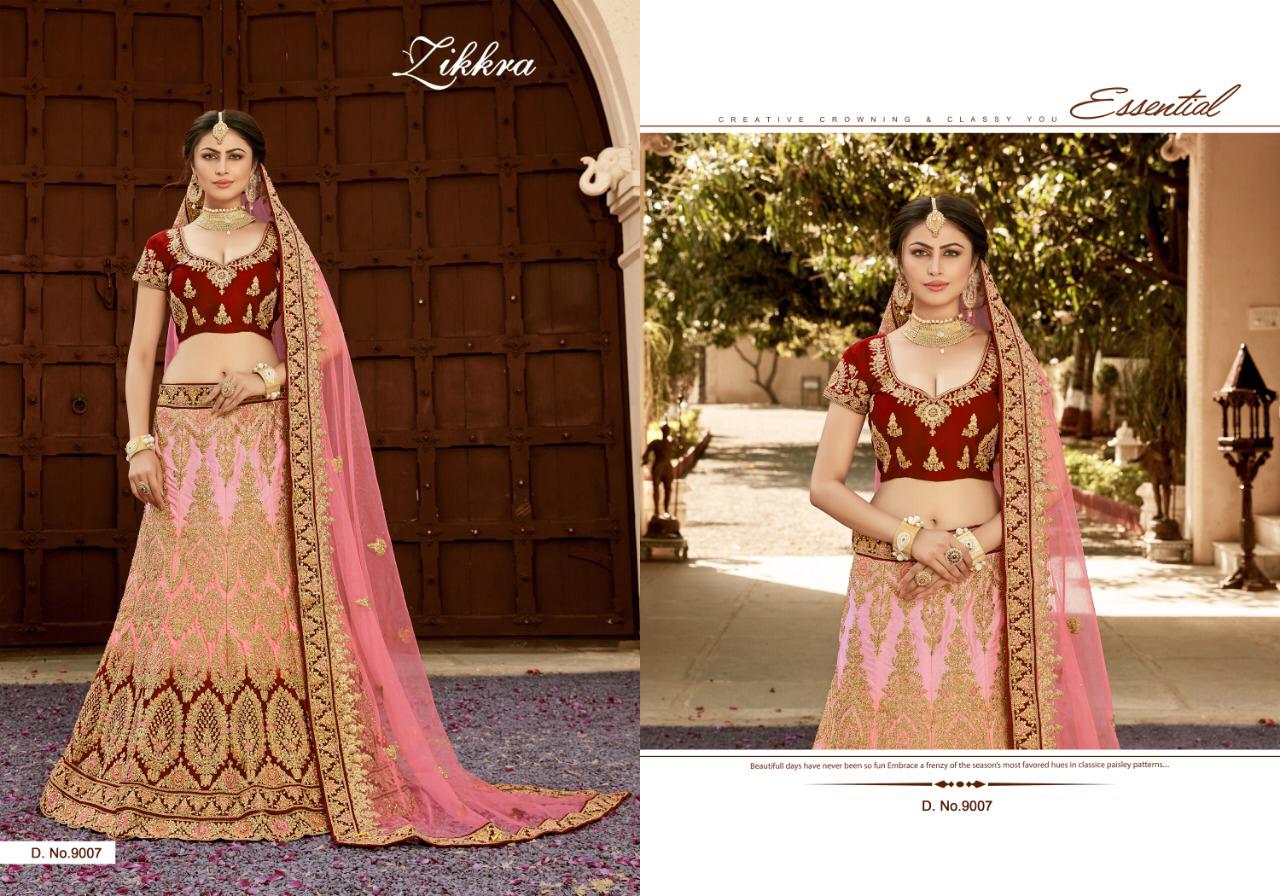 Zikkra Vol-7 By Zikkra 9001 To 9009 Series Indian Bridal Wear Collection Beautiful Stylish Fancy Colorful Party Wear & Occasional Wear Pure Heavy Silk Lehengas At Wholesale Price