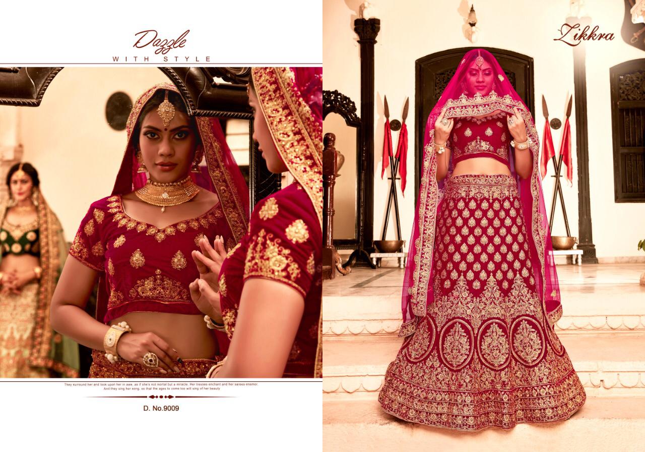 Zikkra Vol-7 By Zikkra 9001 To 9009 Series Indian Bridal Wear Collection Beautiful Stylish Fancy Colorful Party Wear & Occasional Wear Pure Heavy Silk Lehengas At Wholesale Price