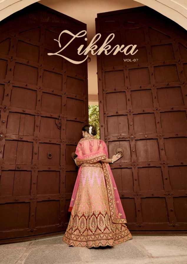Zikkra Vol-7 By Zikkra 9001 To 9009 Series Indian Bridal Wear Collection Beautiful Stylish Fancy Colorful Party Wear & Occasional Wear Pure Heavy Silk Lehengas At Wholesale Price