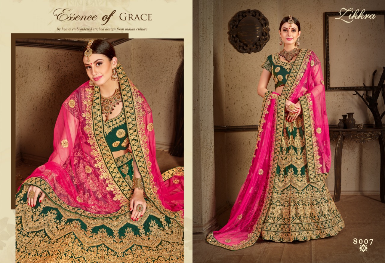Zikkra Lehenga Vol-6 By Zikkra 8001 To 8009 Series Indian Bridal Wear Collection Beautiful Stylish Fancy Colorful Party Wear & Occasional Wear Satin & Velvet Lehengas At Wholesale Price