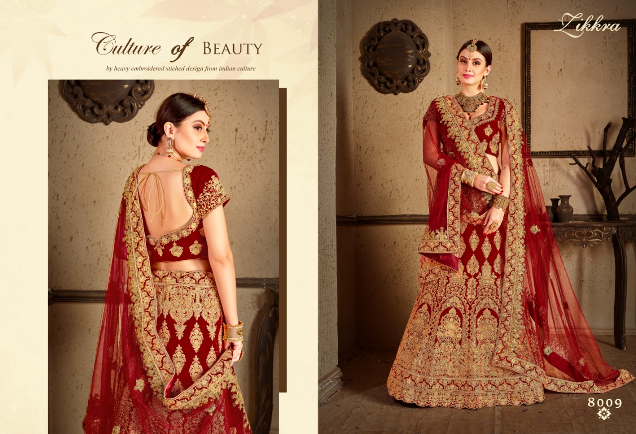 Zikkra Lehenga Vol-6 By Zikkra 8001 To 8009 Series Indian Bridal Wear Collection Beautiful Stylish Fancy Colorful Party Wear & Occasional Wear Satin & Velvet Lehengas At Wholesale Price