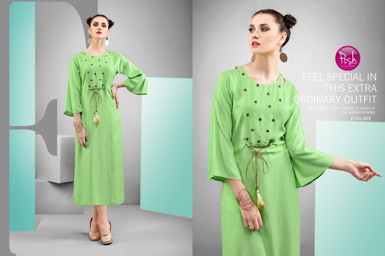 Zini Mini By Posh 401 To 408 Series Beautiful Stylish Fancy Colorful Casual Wear & Ethnic Wear & Ready To Wear Pure Rayon Kurtis At Wholesale Price