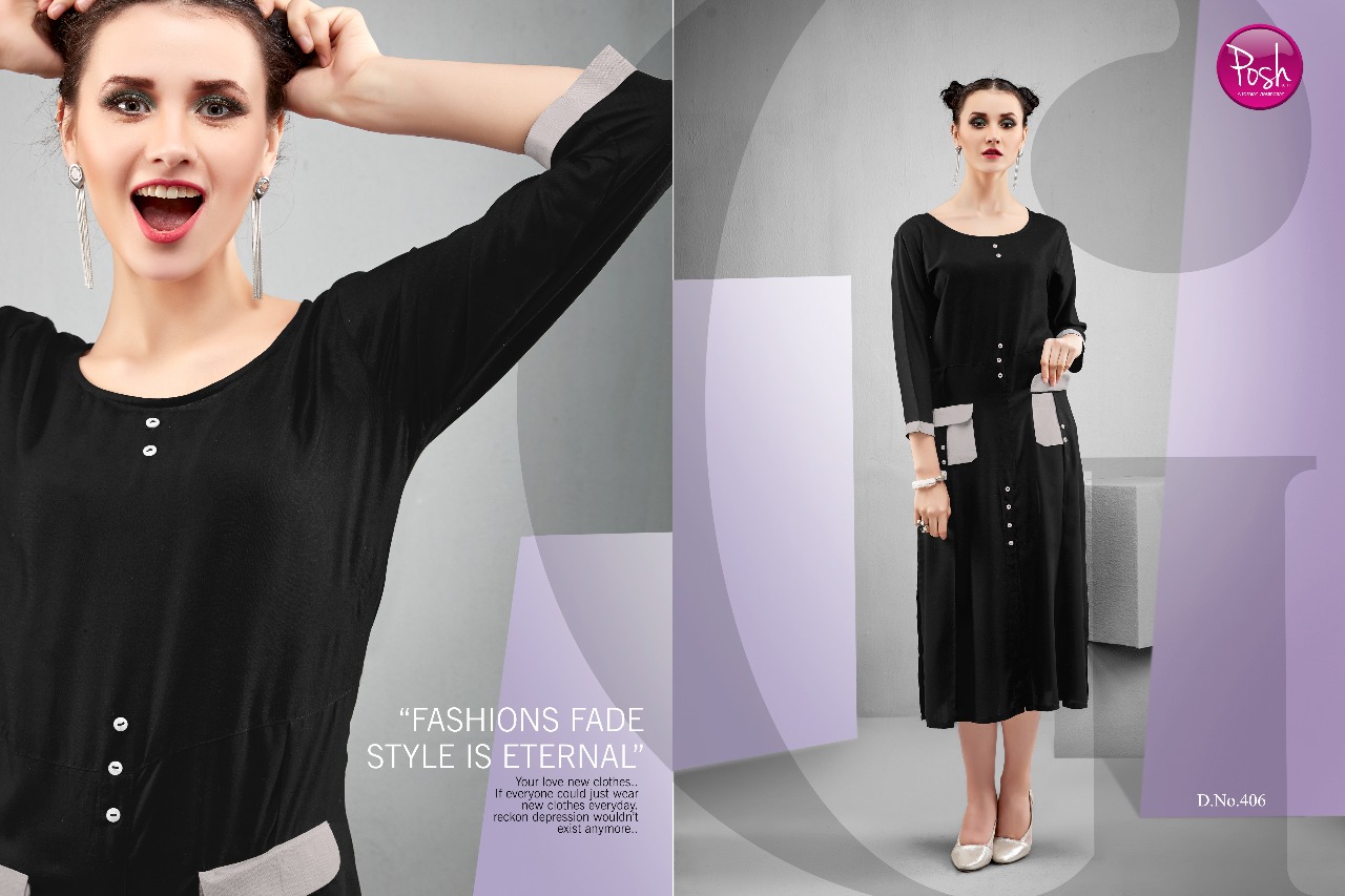 Zini Mini By Posh 401 To 408 Series Beautiful Stylish Fancy Colorful Casual Wear & Ethnic Wear & Ready To Wear Pure Rayon Kurtis At Wholesale Price
