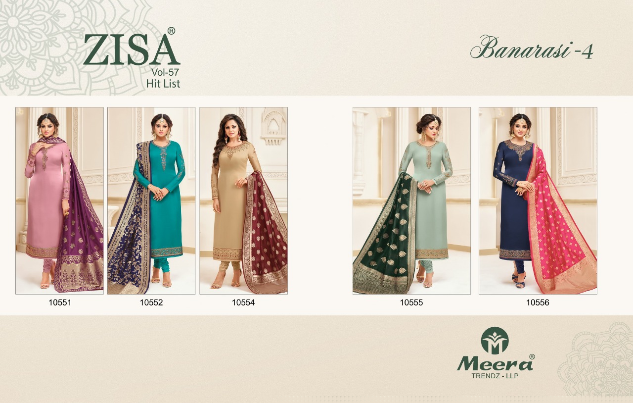 Zisa Vol-57 Hit List By Meera Trendz Designer Beautiful Colorful Fancy Casual Wear & Party Wear Georgette Embroidered Dresses At Wholesale Price