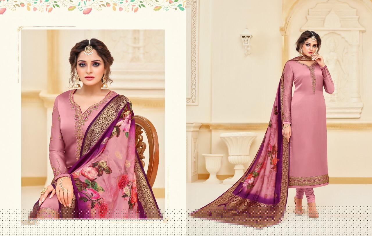 Zisa Vol-58 By Meera Trendz 10641 To 10645 Series Designer Beautiful Colorful Fancy Casual Wear & Party Wear Satin Georgette Embroidered Dresses At Wholesale Price