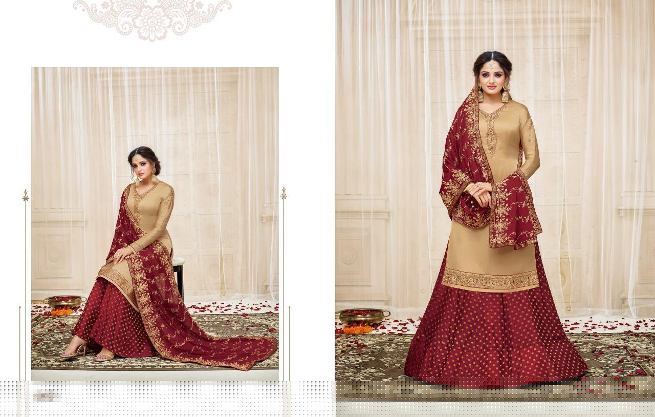 Zisa Vol-59 By Meera Trendz 10821 To 10825 Series Designer Beautiful Colorful Fancy Casual Wear & Party Wear Satin Georgette Embroidered Dresses At Wholesale Price