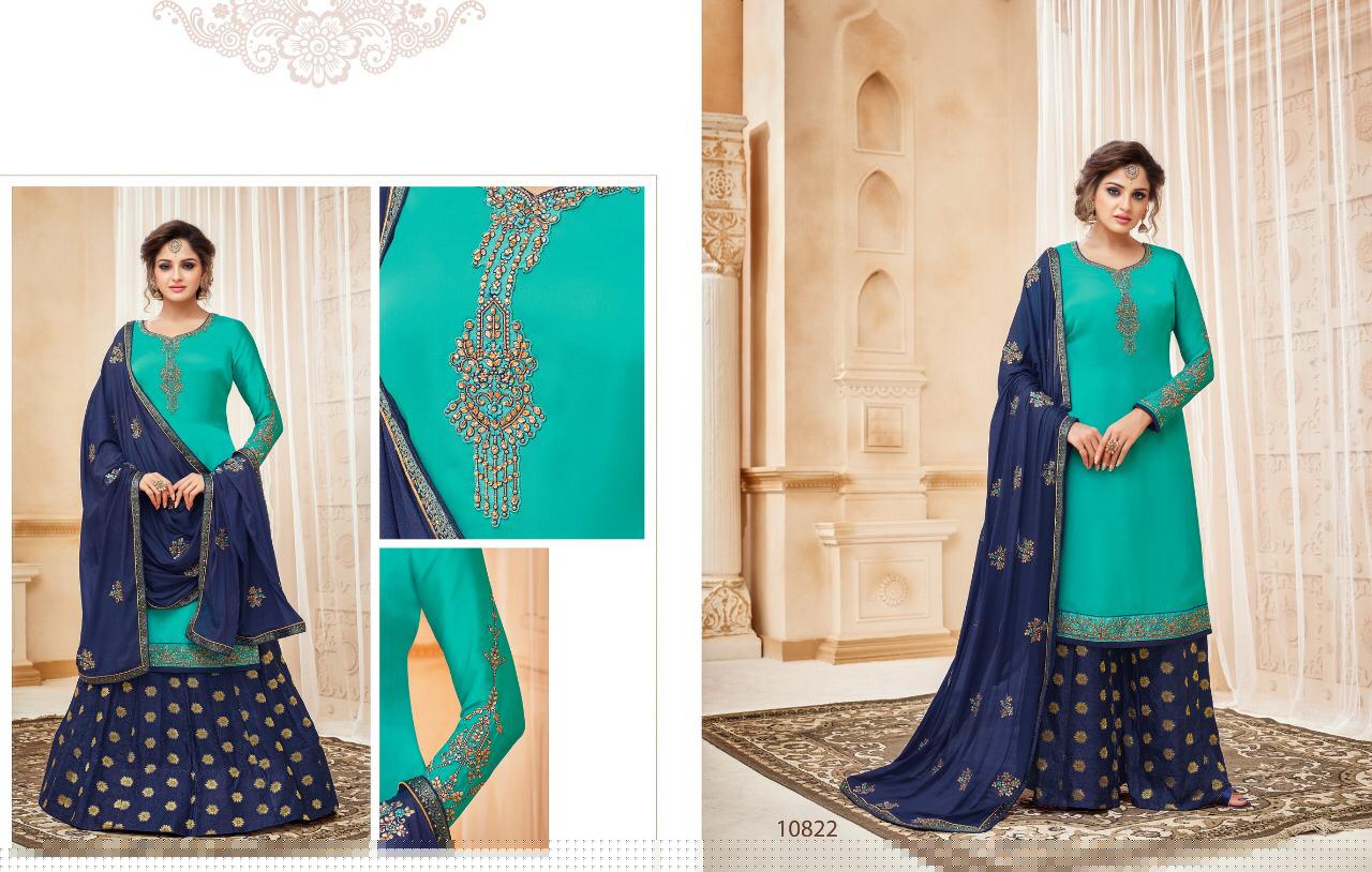Zisa Vol-59 By Meera Trendz 10821 To 10825 Series Designer Beautiful Colorful Fancy Casual Wear & Party Wear Satin Georgette Embroidered Dresses At Wholesale Price
