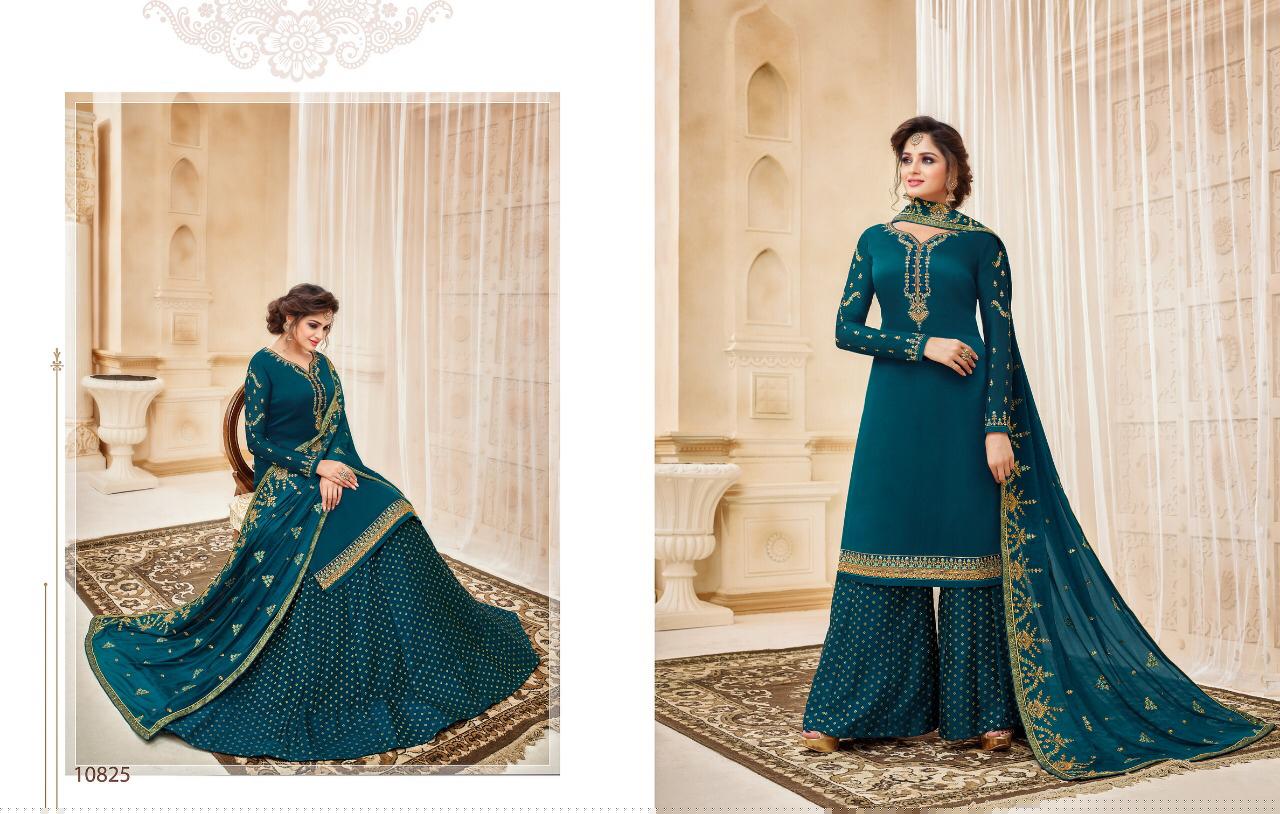 Zisa Vol-59 By Meera Trendz 10821 To 10825 Series Designer Beautiful Colorful Fancy Casual Wear & Party Wear Satin Georgette Embroidered Dresses At Wholesale Price