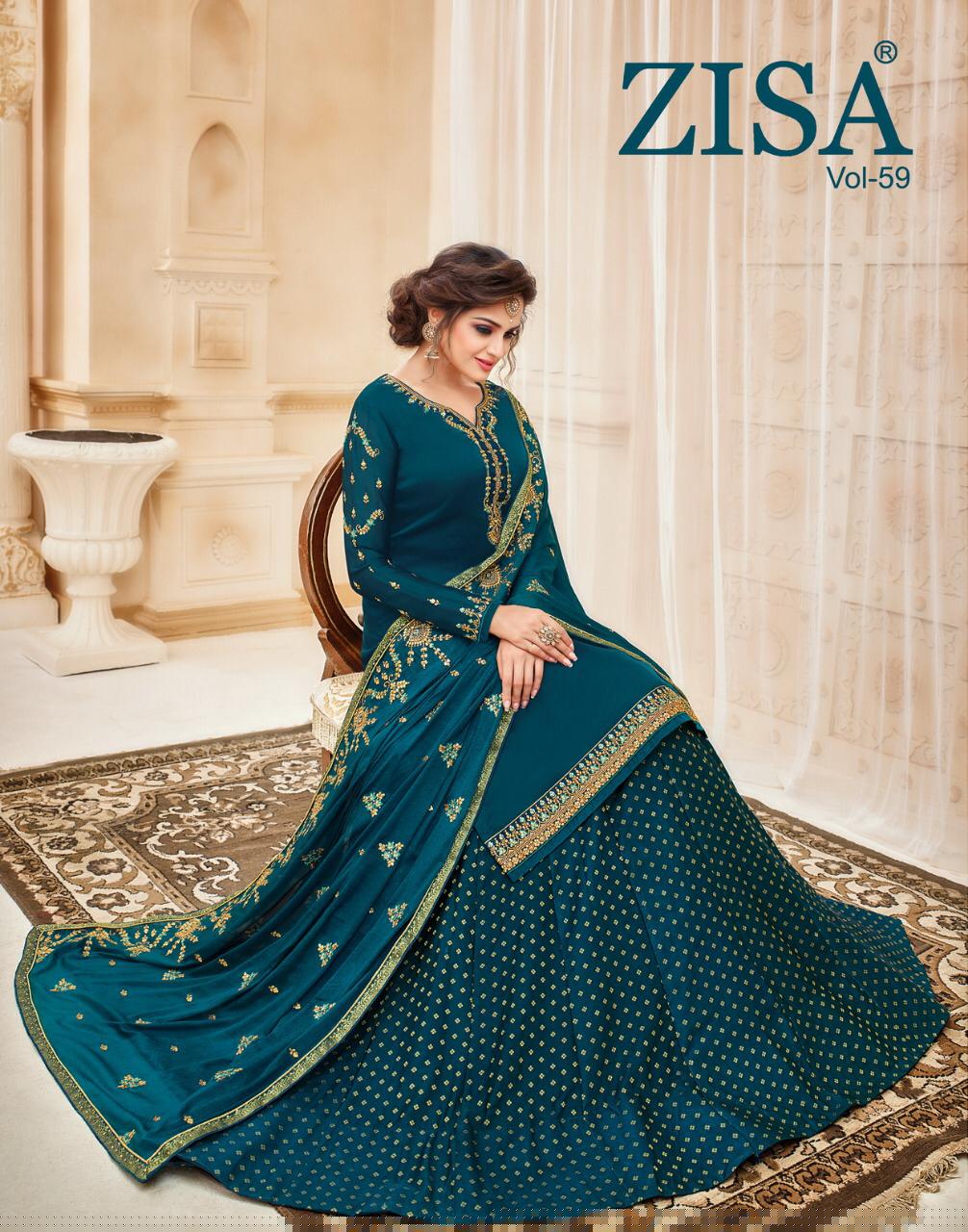 Zisa Vol-59 By Meera Trendz 10821 To 10825  Series Designer Beautiful Colorful Fancy Casual Wear & Party Wear Satin Georgette Embroidered Dresses At Wholesale Price