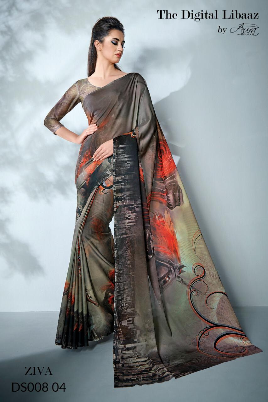 Ziva By Aura Indian Traditional Wear Collection Beautiful Stylish Fancy Colorful Party Wear & Occasional Wear Blend Of Manmade Fibers Sarees At Wholesale Price