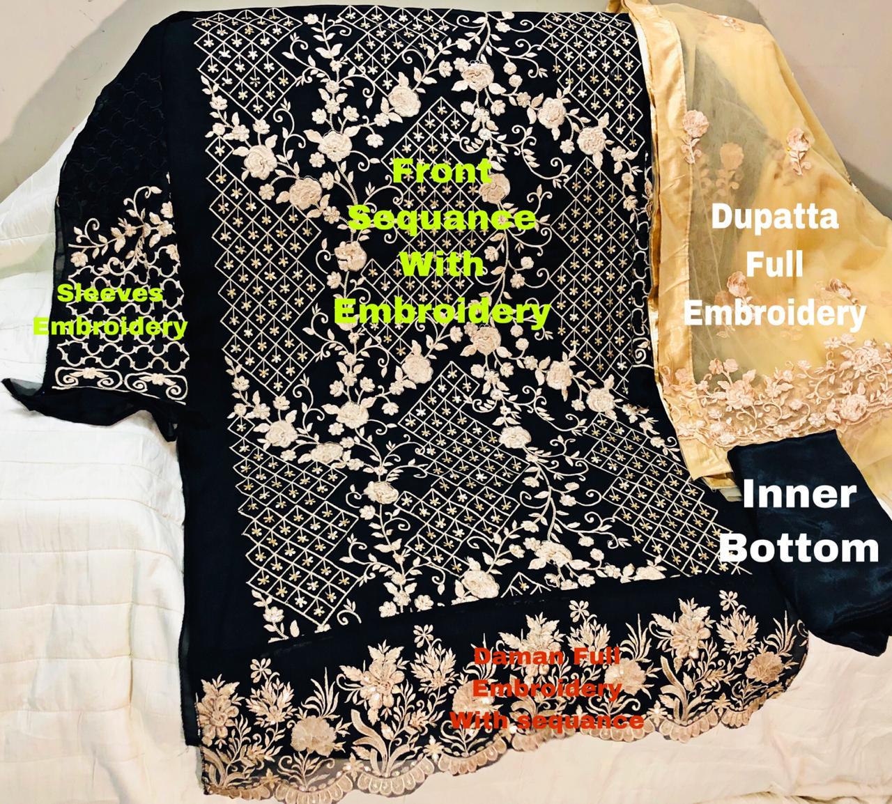 Ziya Fashion Hit Design Ziya-4 By Ziya Fashion Pakistani Traditional Wear Collection Beautiful Stylish Fancy Colorful Party Wear & Occasional Wear Faux Georgette Embroidered Dress At Wholesale Price