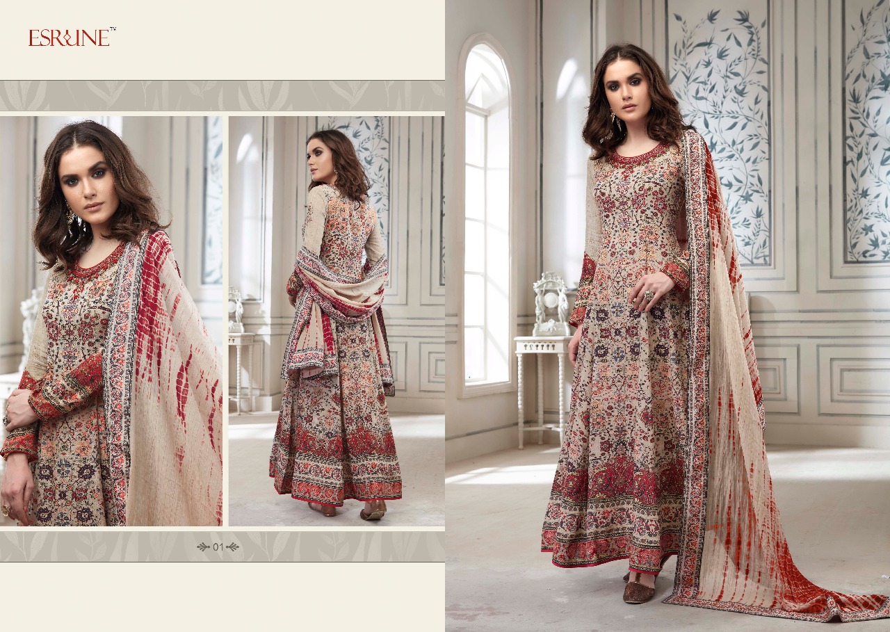 Zoella By Esrune 01 To 06 Series Designer Festive Collection Beautiful Stylish Colorful Fancy Party Wear & Occasional Wear Muslin Silk Dresses At Wholesale Price