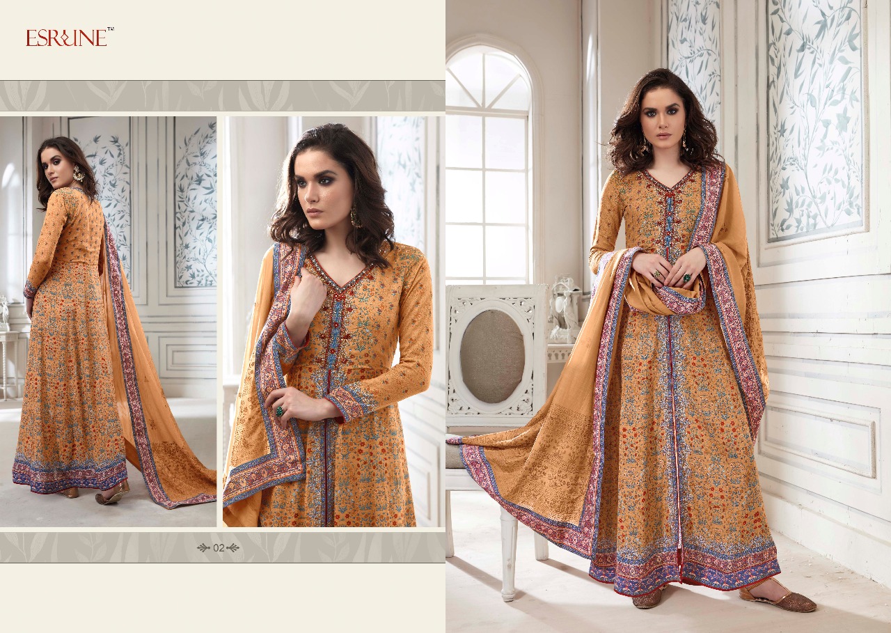 Zoella By Esrune 01 To 06 Series Designer Festive Collection Beautiful Stylish Colorful Fancy Party Wear & Occasional Wear Muslin Silk Dresses At Wholesale Price