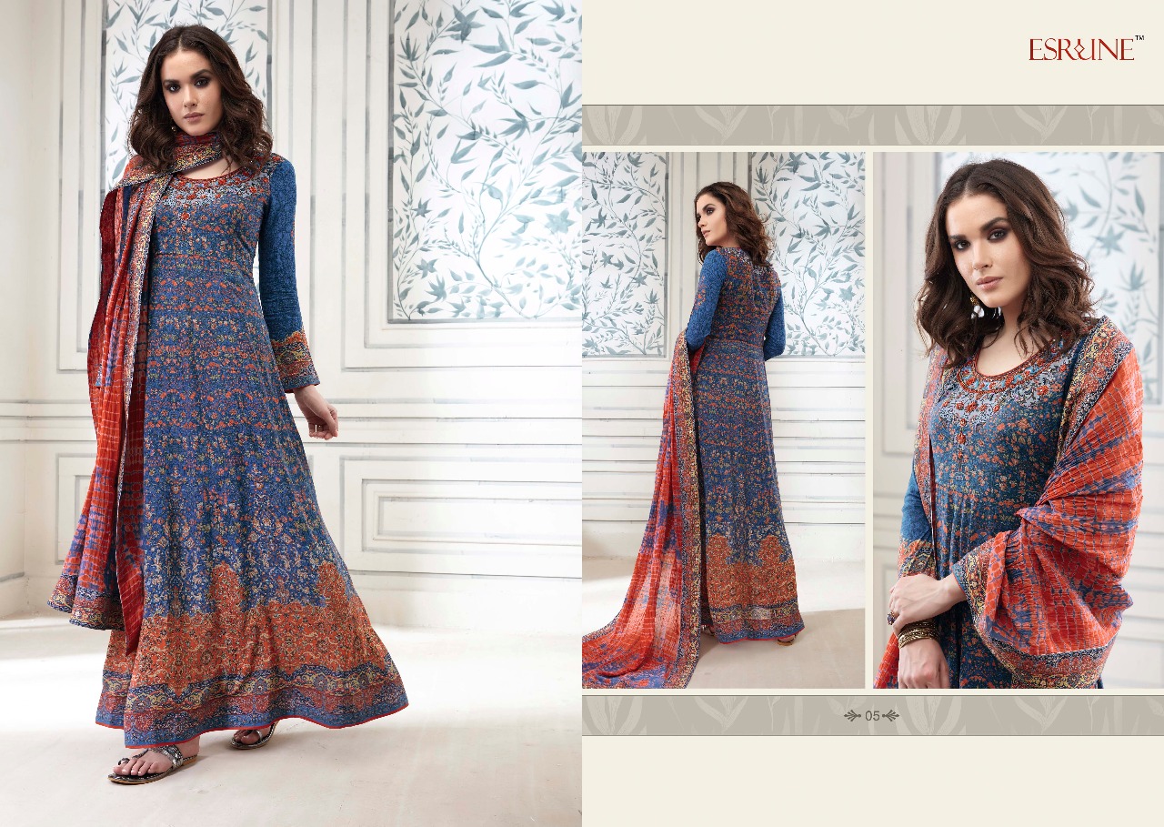 Zoella By Esrune 01 To 06 Series Designer Festive Collection Beautiful Stylish Colorful Fancy Party Wear & Occasional Wear Muslin Silk Dresses At Wholesale Price