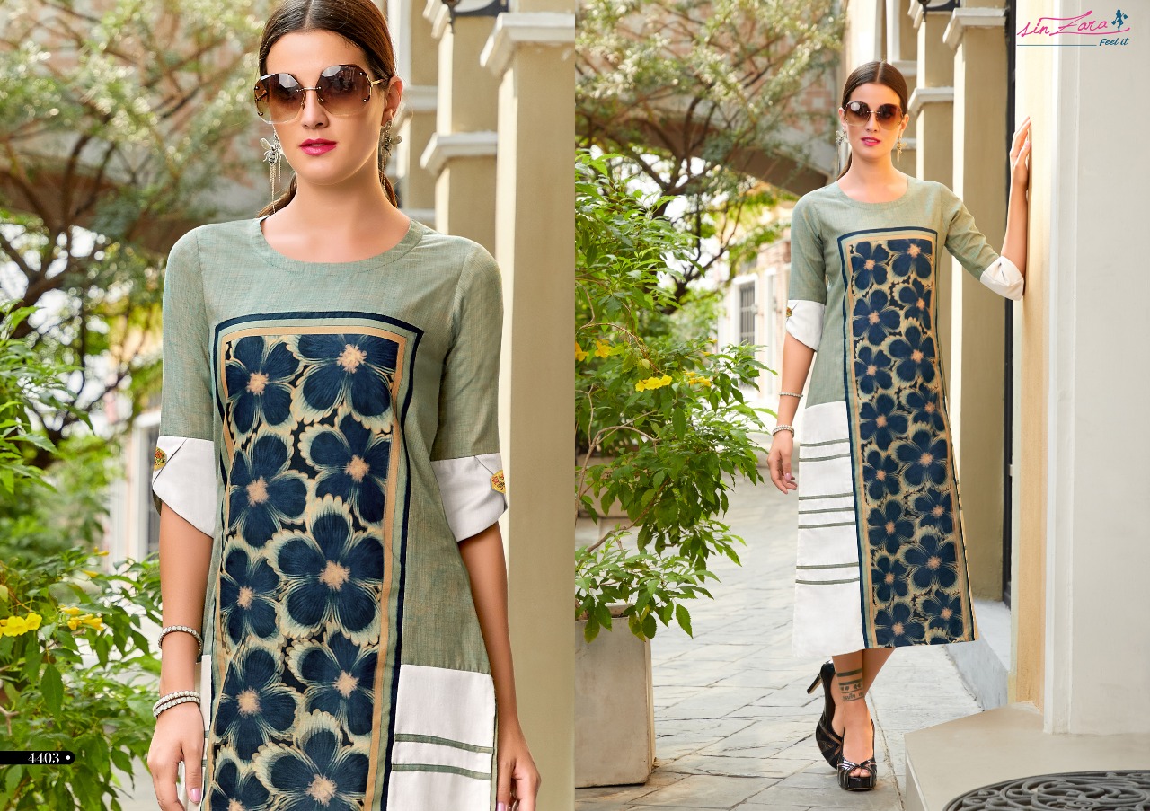 Zoom (3d) By Sin Zara 4401 To 4408 Series Beautiful Stylish Fancy Colorful Casual Wear & Ethnic Wear & Ready To Wear Heavy Poly Linen Kurtis At Wholesale Price