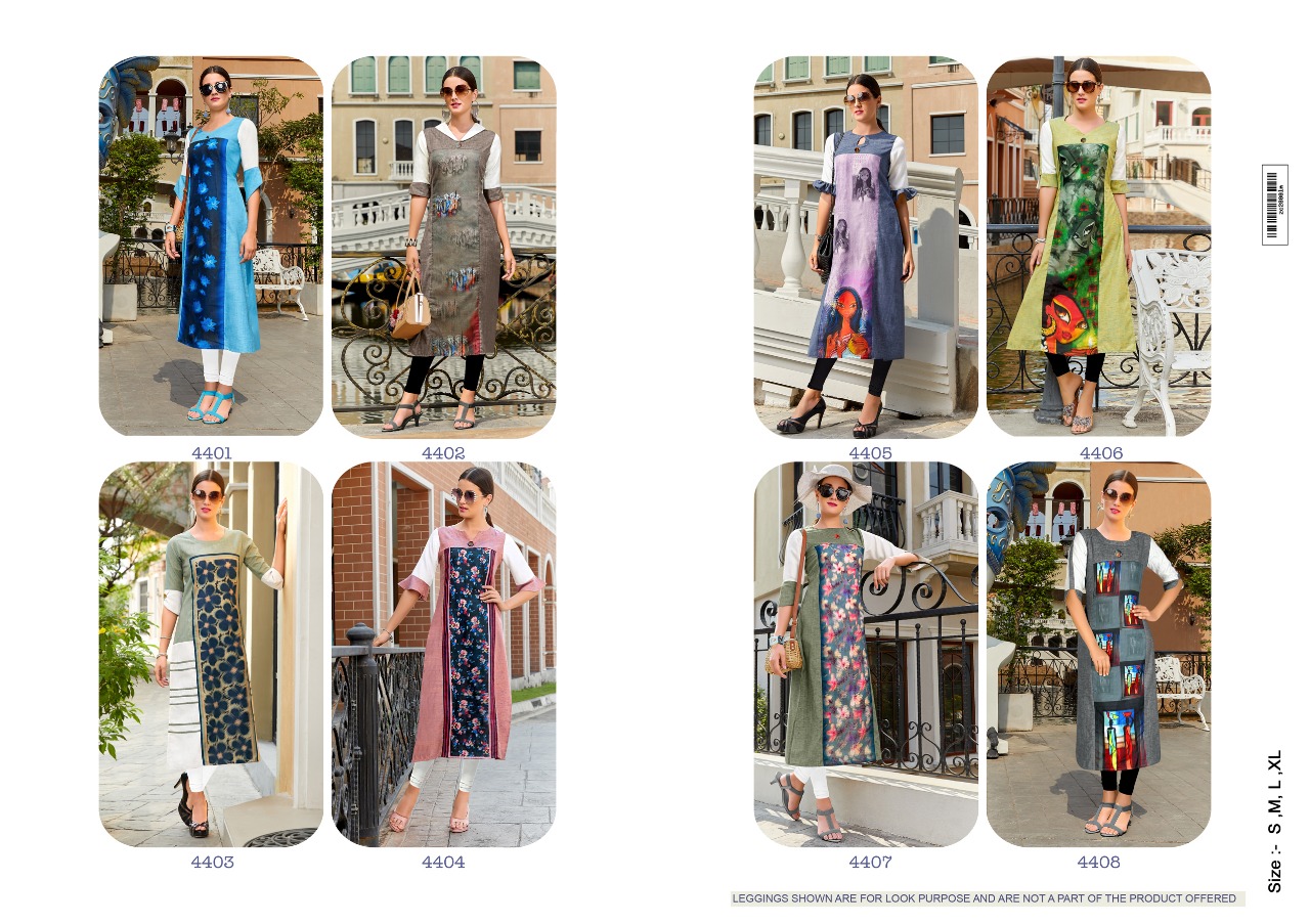 Zoom (3d) By Sin Zara 4401 To 4408 Series Beautiful Stylish Fancy Colorful Casual Wear & Ethnic Wear & Ready To Wear Heavy Poly Linen Kurtis At Wholesale Price