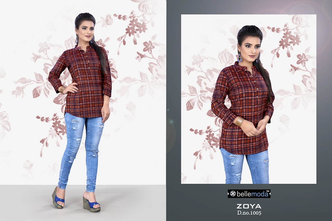 Zoya By Bellemoda 1001 To 1010 Series Beautiful Stylish Fancy Colorful Casual Wear & Ethnic Wear & Ready To Wear Heavy Rayon Slub Tops At Wholesale Price