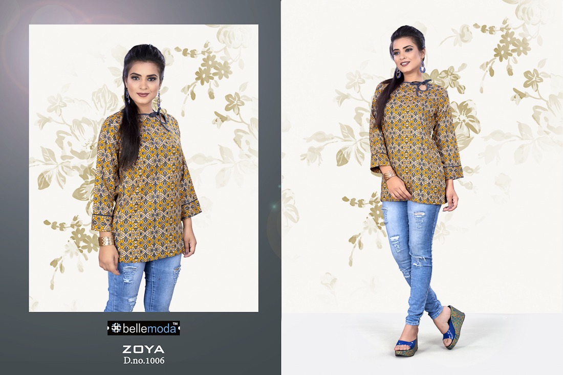 Zoya By Bellemoda 1001 To 1010 Series Beautiful Stylish Fancy Colorful Casual Wear & Ethnic Wear & Ready To Wear Heavy Rayon Slub Tops At Wholesale Price