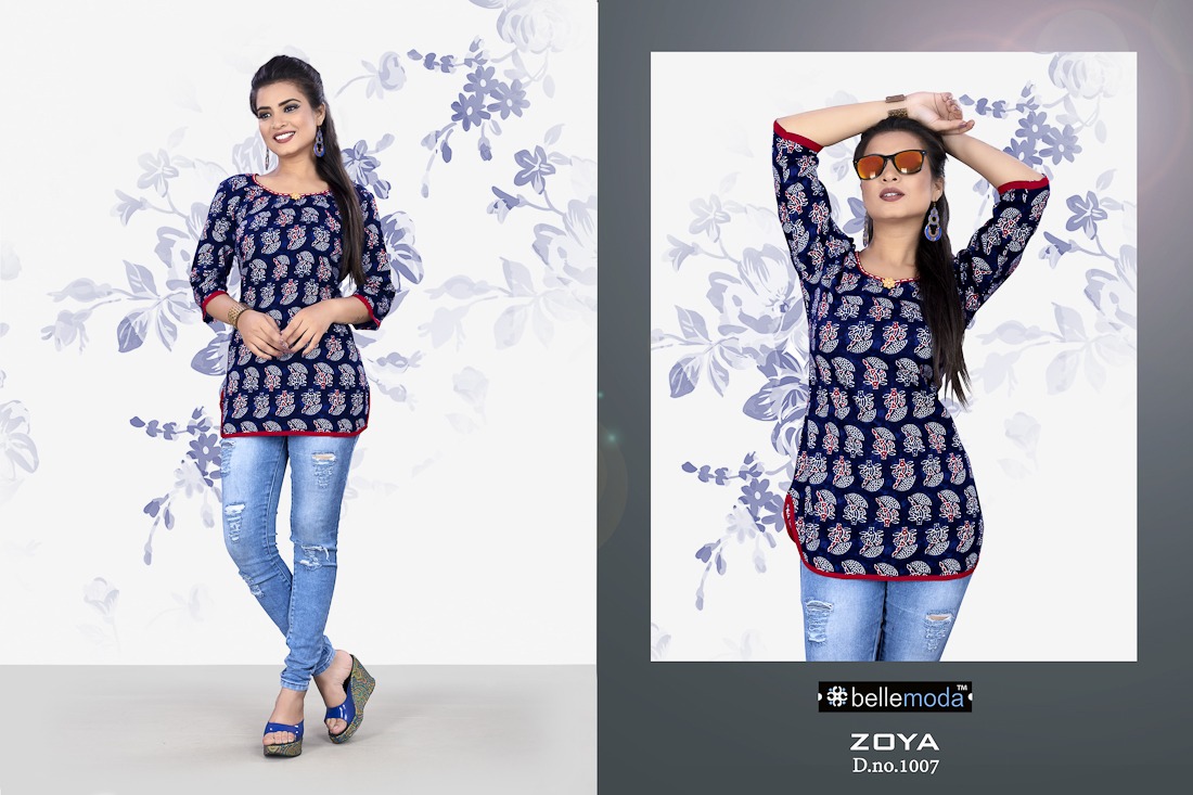 Zoya By Bellemoda 1001 To 1010 Series Beautiful Stylish Fancy Colorful Casual Wear & Ethnic Wear & Ready To Wear Heavy Rayon Slub Tops At Wholesale Price