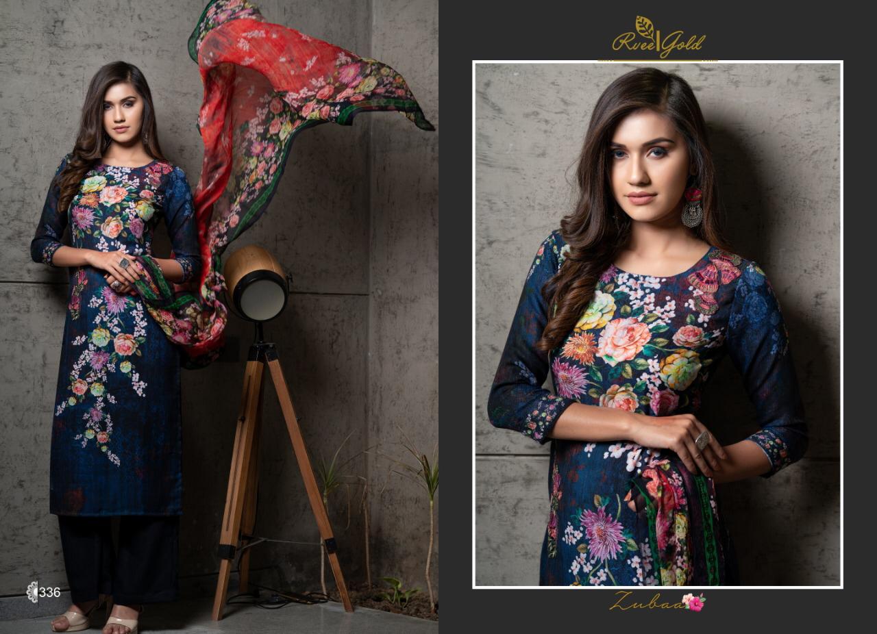 Zubaa By Rvee Gold By 330 To 339 Series Beautiful Winter Suits Stylish Fancy Colorful Winter Wear & Ethnic Wear Pure Pashmina Embroidered Dresses At Wholesale Price