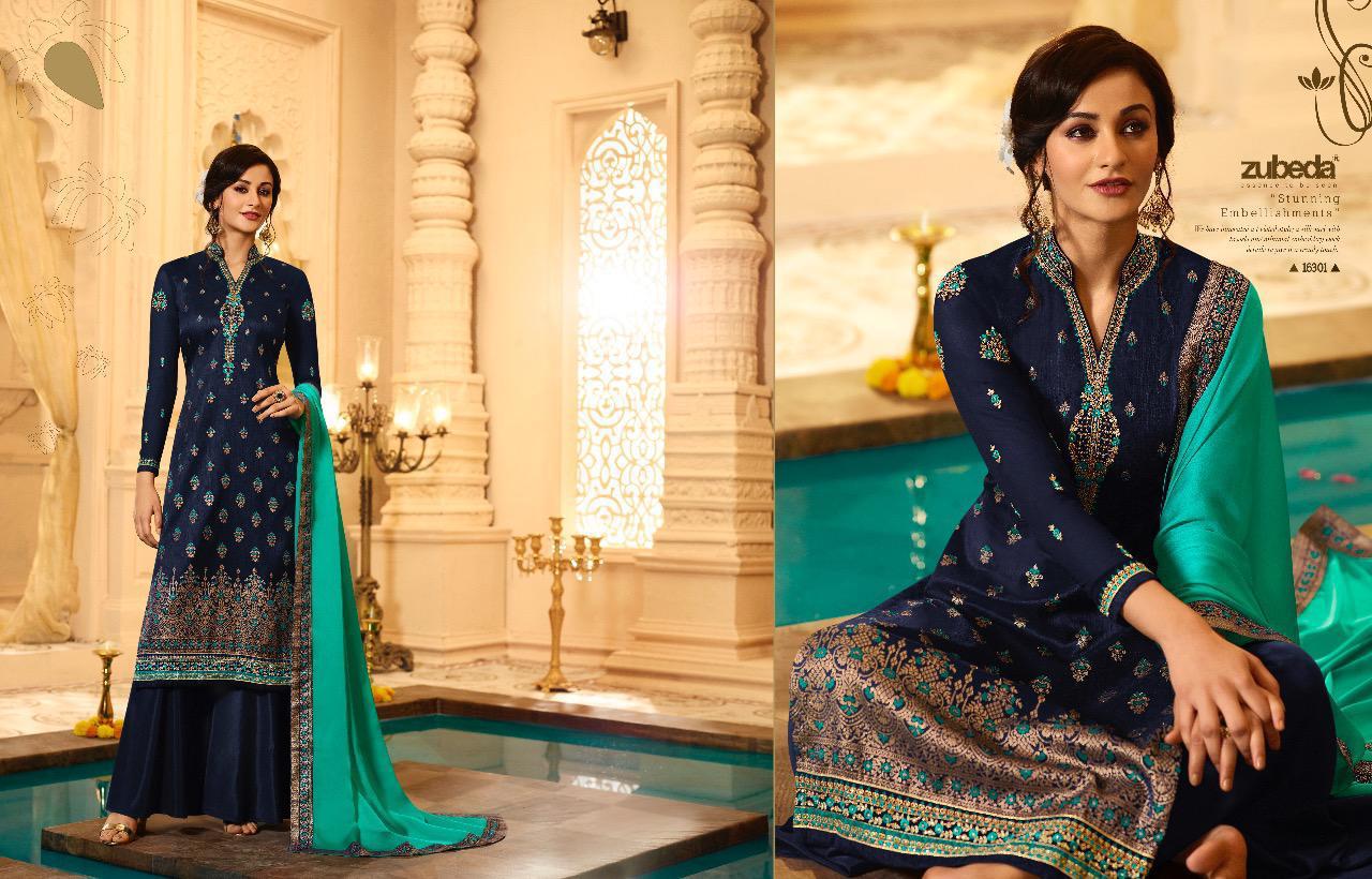 Mahika By Zubeda 16301 To 16308 Series Beautiful Suits Stylish Fancy Colorful Party Wear & Ethnic Wear Pure Banarasi Jacquard With Embroidery Work Dresses At Wholesale Price