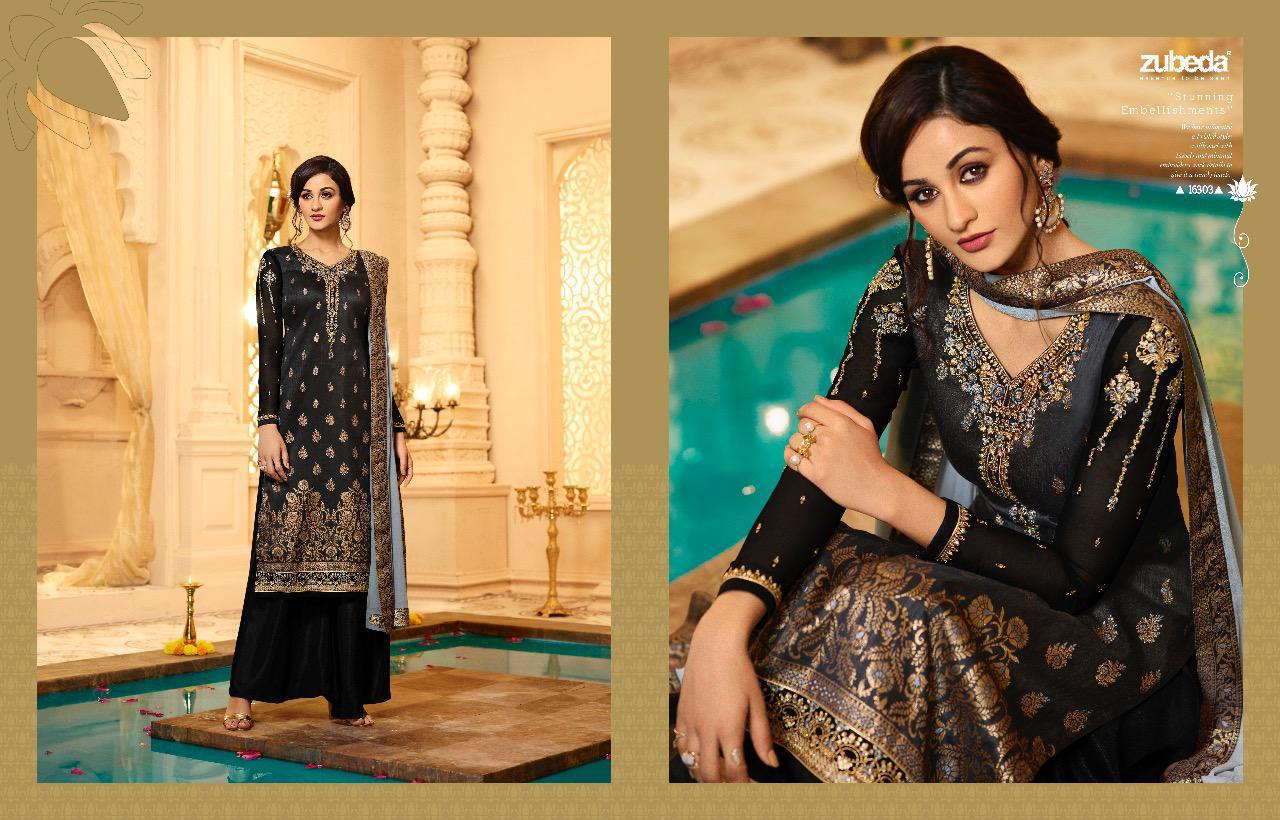 Mahika By Zubeda 16301 To 16308 Series Beautiful Suits Stylish Fancy Colorful Party Wear & Ethnic Wear Pure Banarasi Jacquard With Embroidery Work  Dresses At Wholesale Price